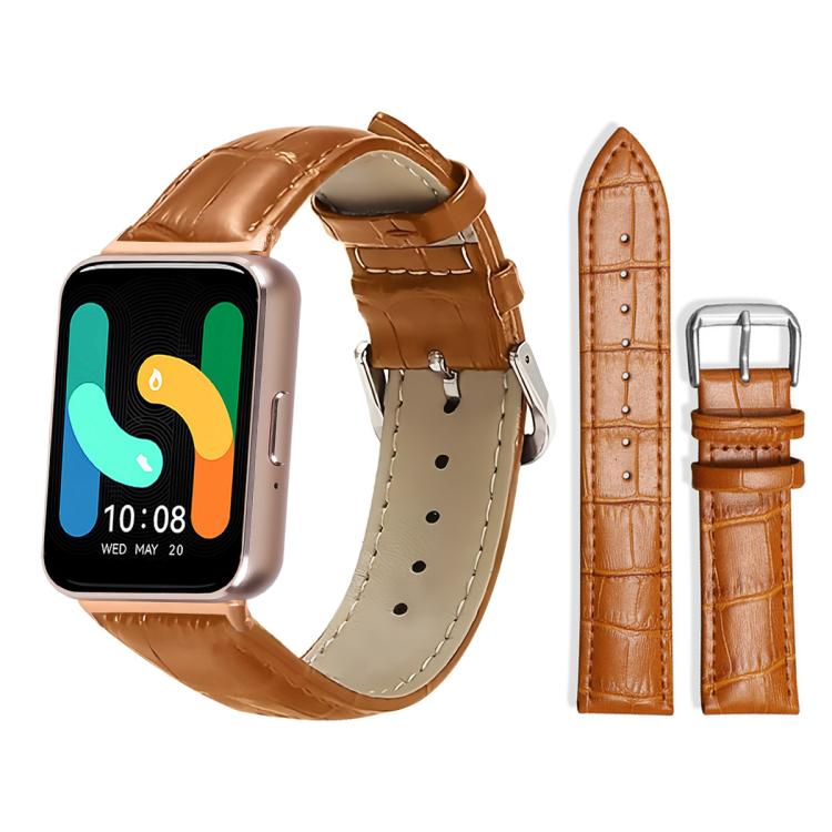 For Samsung Galaxy Fit3 SM-R390 20mm xDfind Bamboo Texture Pin Buckle Leather Watch Band