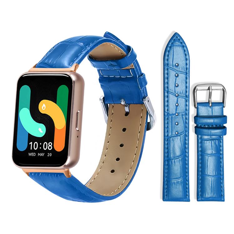 For Samsung Galaxy Fit3 SM-R390 20mm xDfind Bamboo Texture Pin Buckle Leather Watch Band