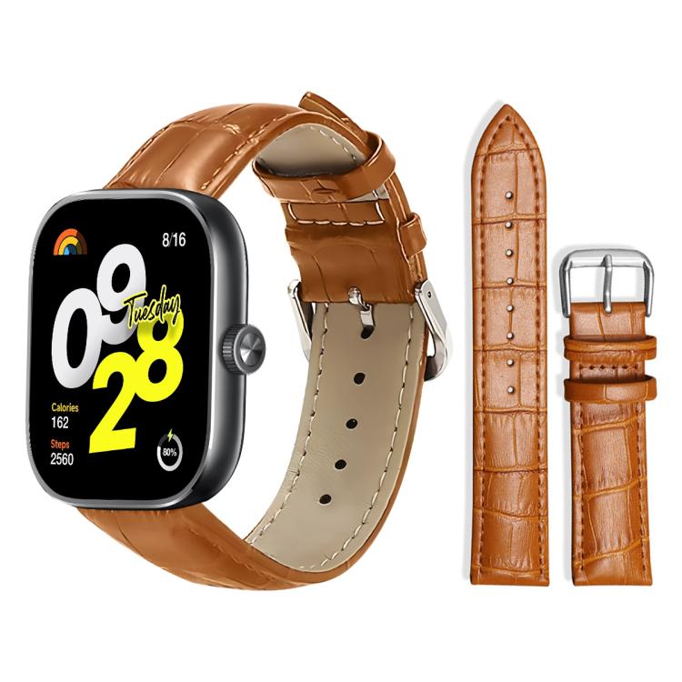 For Xiaomi Band 10 Pro / 9 Pro / Redmi Watch 6 xDfind Bamboo Texture Pin Buckle Leather Watch Band