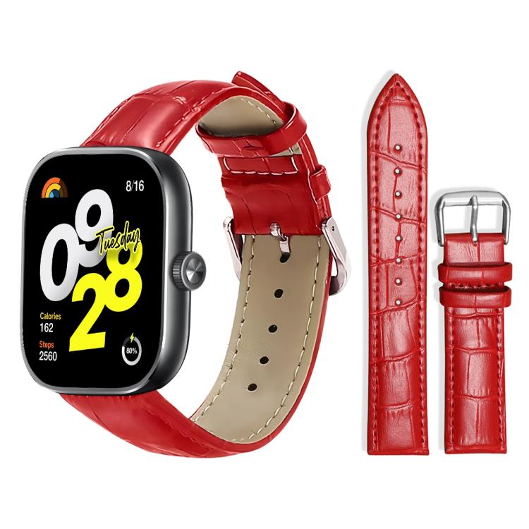 For Xiaomi Band 10 Pro / 9 Pro / Redmi Watch 6 xDfind Bamboo Texture Pin Buckle Leather Watch Band