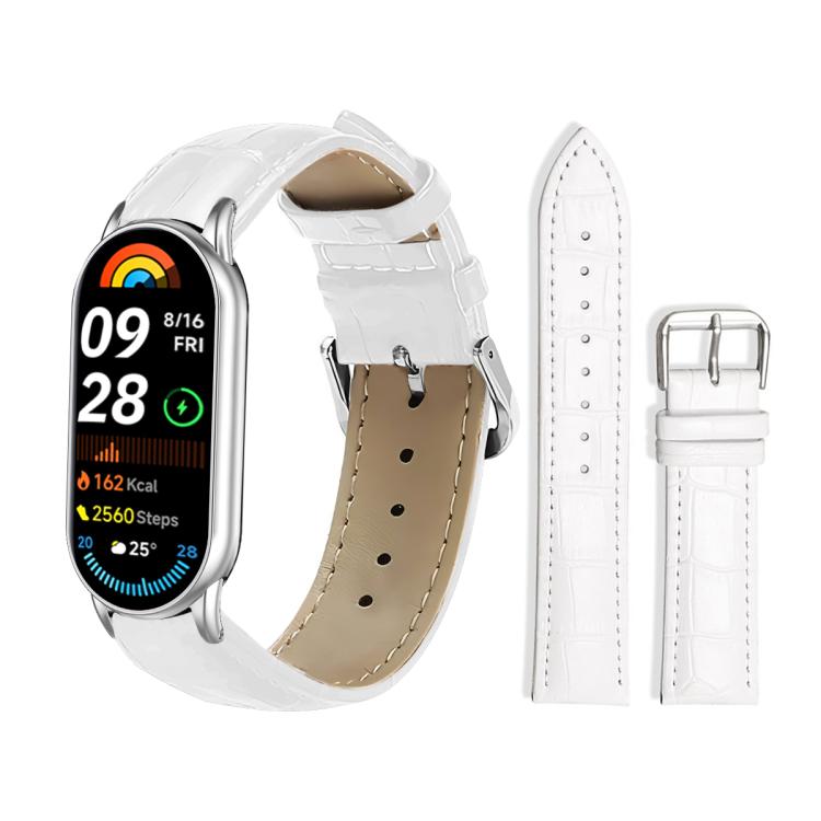 For Xiaomi Smart Band 10 / 9 / 8 / NFC 14mm xDfind Bamboo Texture Pin Buckle Leather Watch Band