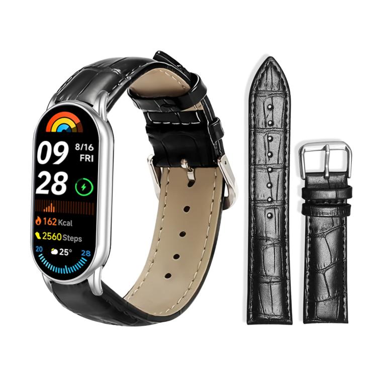 For Xiaomi Smart Band 10 / 9 / 8 / NFC 14mm xDfind Bamboo Texture Pin Buckle Leather Watch Band