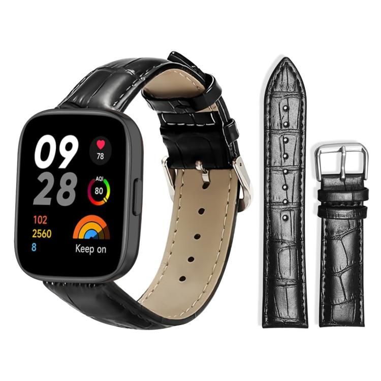 For Redmi Watch 3 20mm xDfind Bamboo Texture Pin Buckle Leather Watch Band