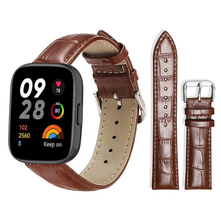 For Redmi Watch 3 20mm xDfind Bamboo Texture Pin Buckle Leather Watch Band