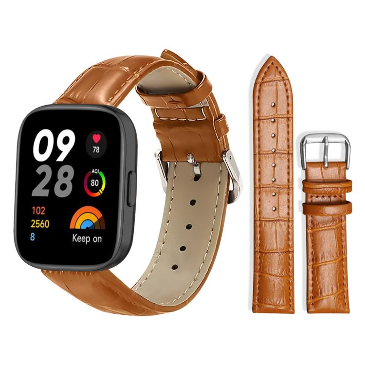 For Redmi Watch 3 20mm xDfind Bamboo Texture Pin Buckle Leather Watch Band