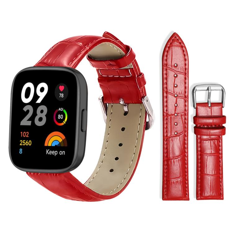 For Redmi Watch 3 20mm xDfind Bamboo Texture Pin Buckle Leather Watch Band