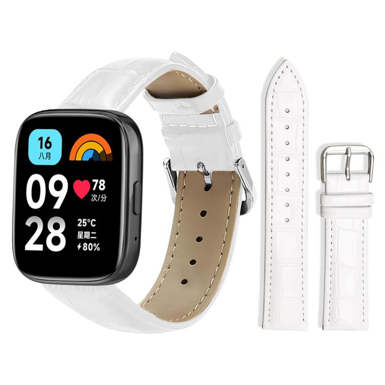 For Redmi Watch 3 Active / Lite 20mm xDfind Bamboo Texture Pin Buckle Leather Watch Band