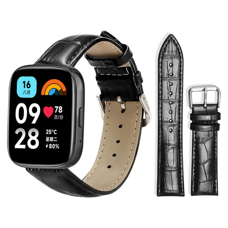 For Redmi Watch 3 Active / Lite 20mm xDfind Bamboo Texture Pin Buckle Leather Watch Band