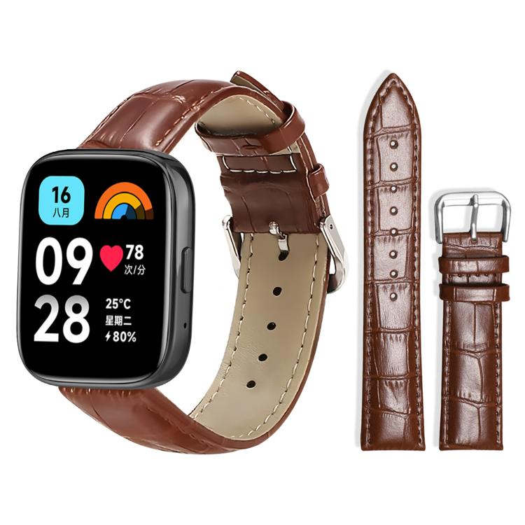 For Redmi Watch 3 Active / Lite 20mm xDfind Bamboo Texture Pin Buckle Leather Watch Band