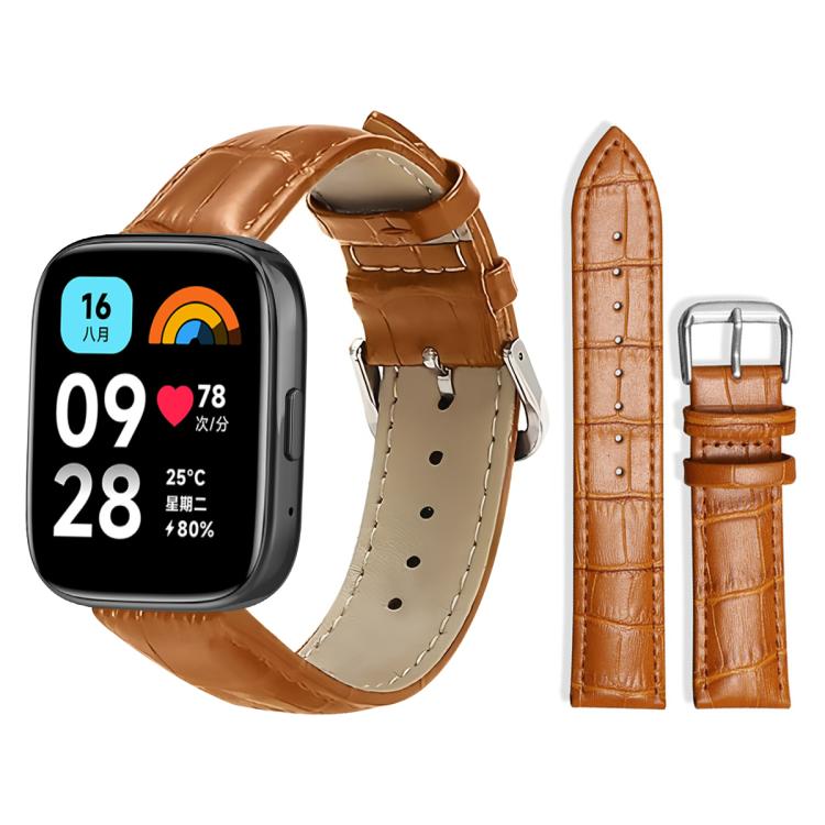 For Redmi Watch 3 Active / Lite 20mm xDfind Bamboo Texture Pin Buckle Leather Watch Band