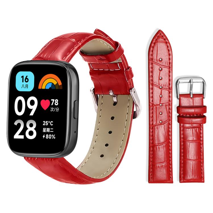 For Redmi Watch 3 Active / Lite 20mm xDfind Bamboo Texture Pin Buckle Leather Watch Band