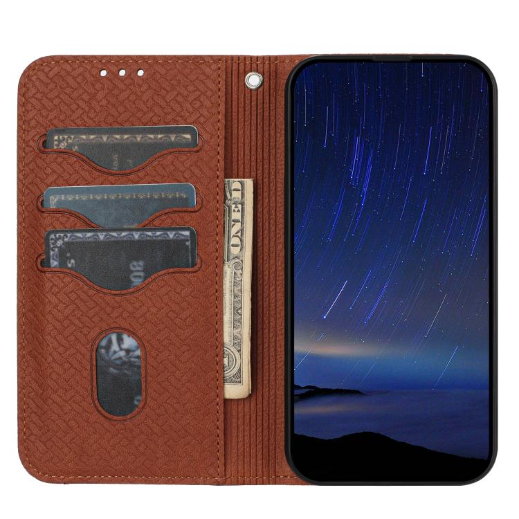 For Samsung Galaxy A07 4G / A06 4G Woven Texture Stitching Magnetic Leather Phone Case