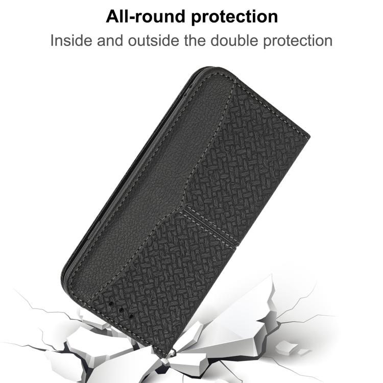 For Samsung Galaxy A07 4G / A06 4G Woven Texture Stitching Magnetic Leather Phone Case