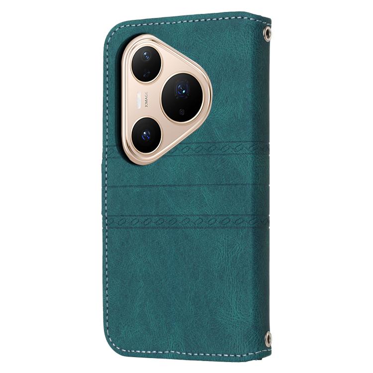 For Huawei Pura 80 Pro 5G / 80 Pro+ 5G Embossed Stripes Skin Feel Leather Phone Case
