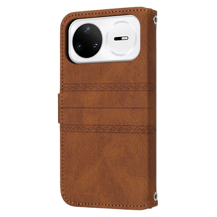 For Huawei nova 15 Pro Embossed Stripes Skin Feel Leather Phone Case
