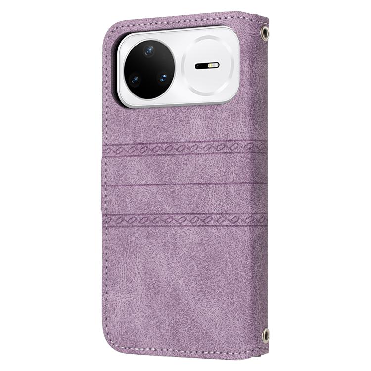 For Huawei nova 15 Pro Embossed Stripes Skin Feel Leather Phone Case