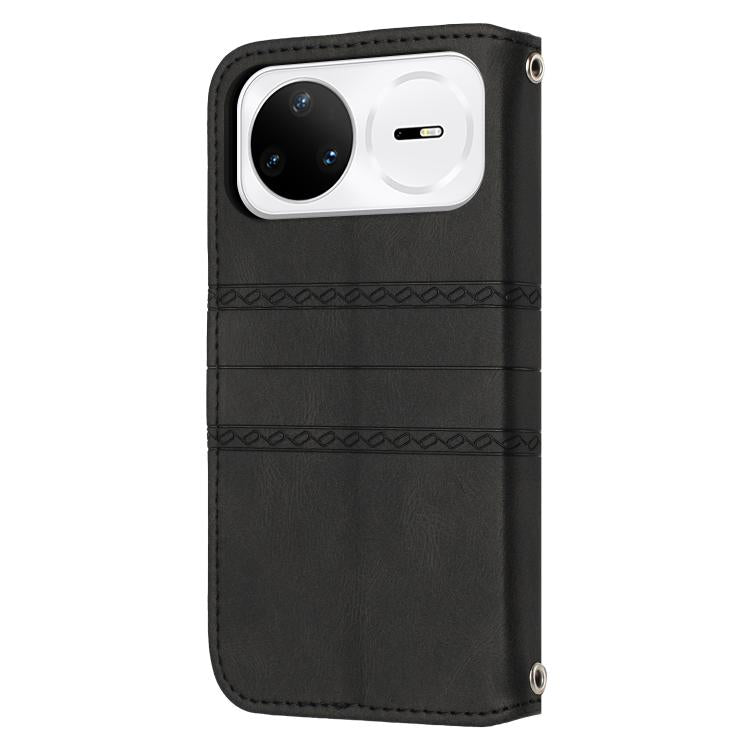 For Huawei nova 15 Pro Embossed Stripes Skin Feel Leather Phone Case