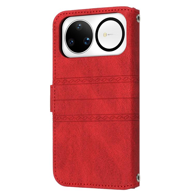 For Huawei nova 15 Ultra Embossed Stripes Skin Feel Leather Phone Case