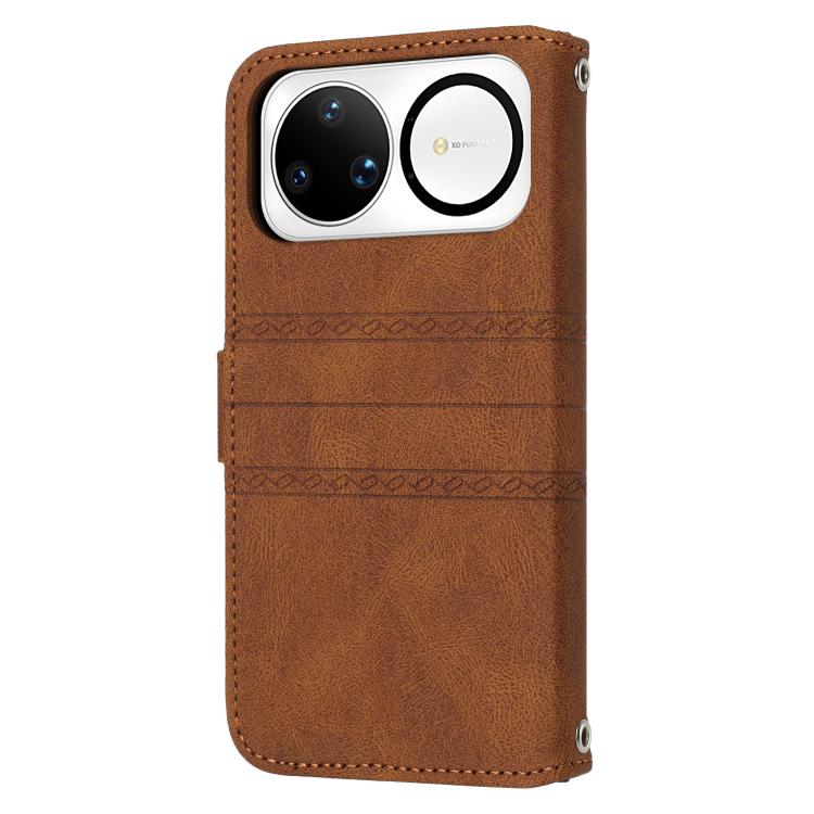 For Huawei nova 15 Ultra Embossed Stripes Skin Feel Leather Phone Case