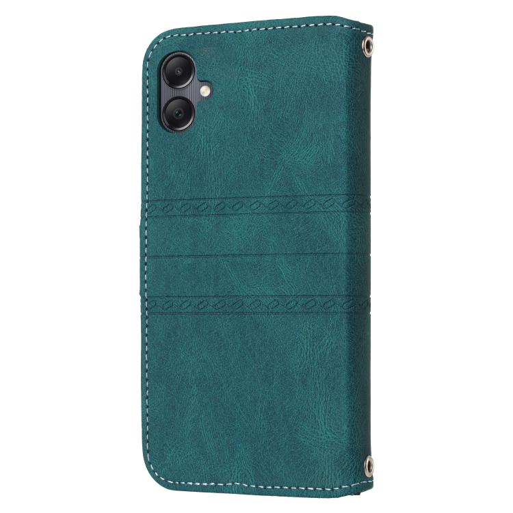 For Samsung Galaxy A07 4G / A06 4G Embossed Stripes Skin Feel Leather Phone Case