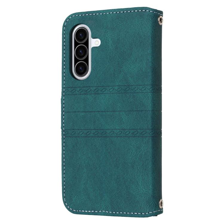 For Samsung Galaxy A17 5G / A26 5G Embossed Stripes Skin Feel Leather Phone Case