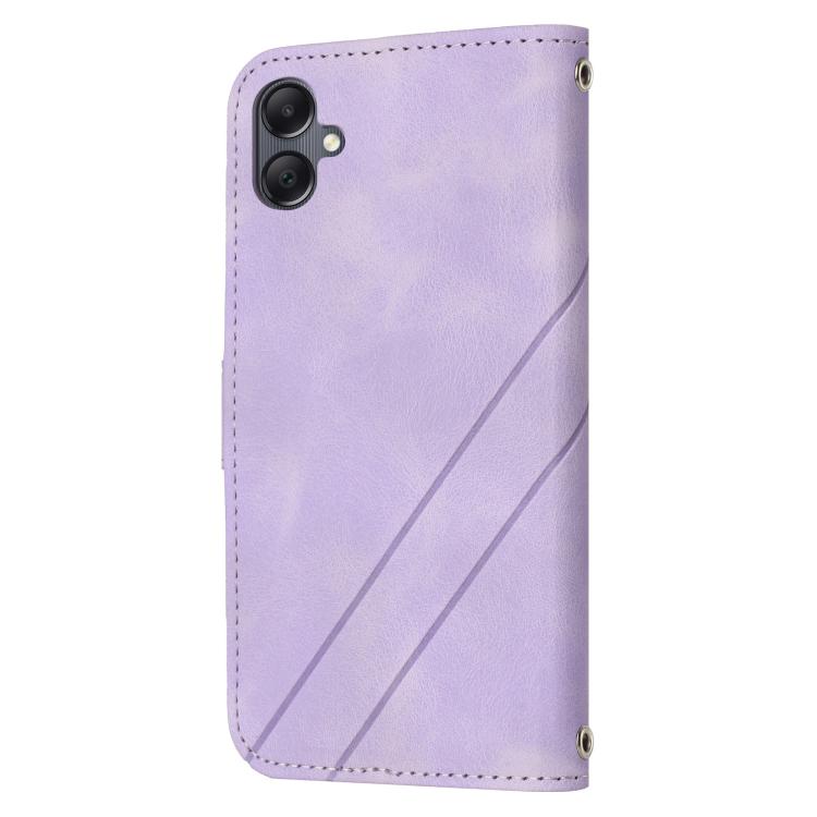 For Samsung Galaxy A07 4G / A06 4G Embossed Line Leather Phone Case with Lanyard