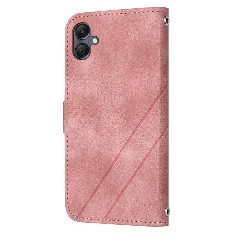 For Samsung Galaxy A07 4G / A06 4G Embossed Line Leather Phone Case with Lanyard