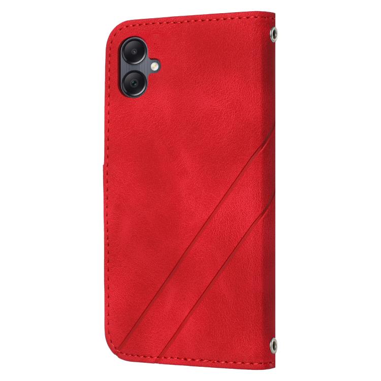 For Samsung Galaxy A07 4G / A06 4G Embossed Line Leather Phone Case with Lanyard