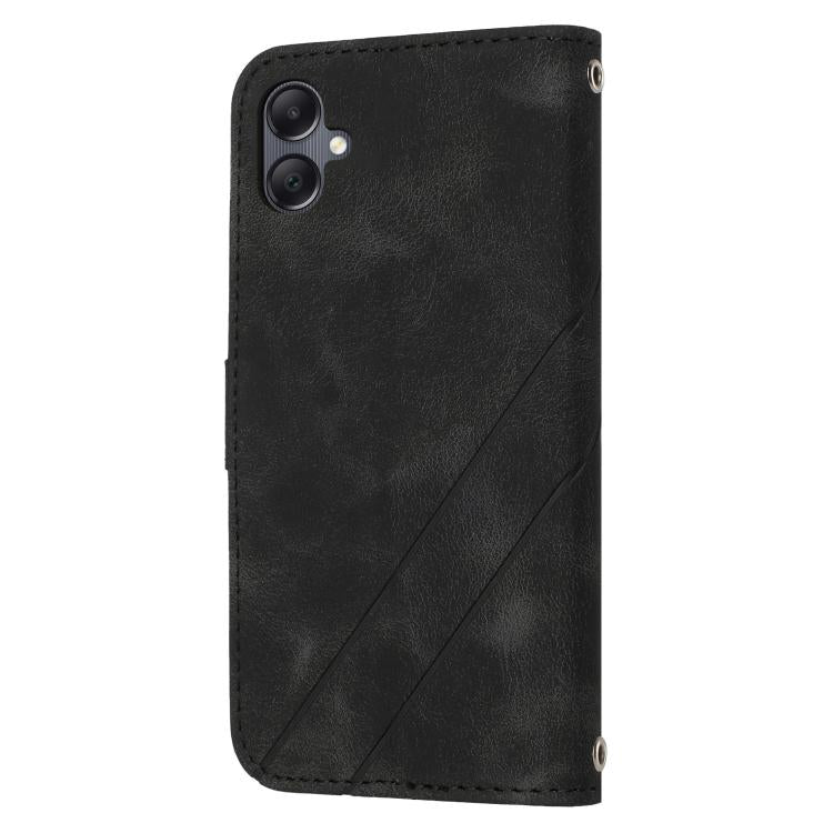 For Samsung Galaxy A07 4G / A06 4G Embossed Line Leather Phone Case with Lanyard
