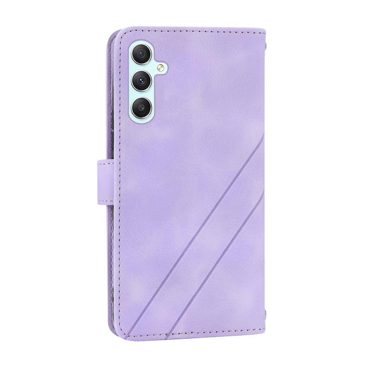 For Samsung Galaxy A17 5G / A26 5G Embossed Line Leather Phone Case with Lanyard