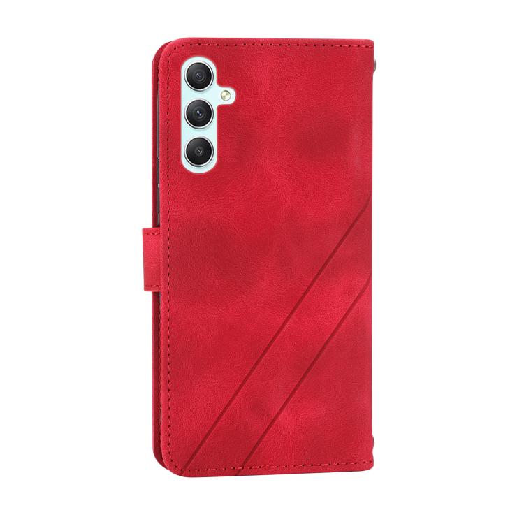 For Samsung Galaxy A17 5G / A26 5G Embossed Line Leather Phone Case with Lanyard