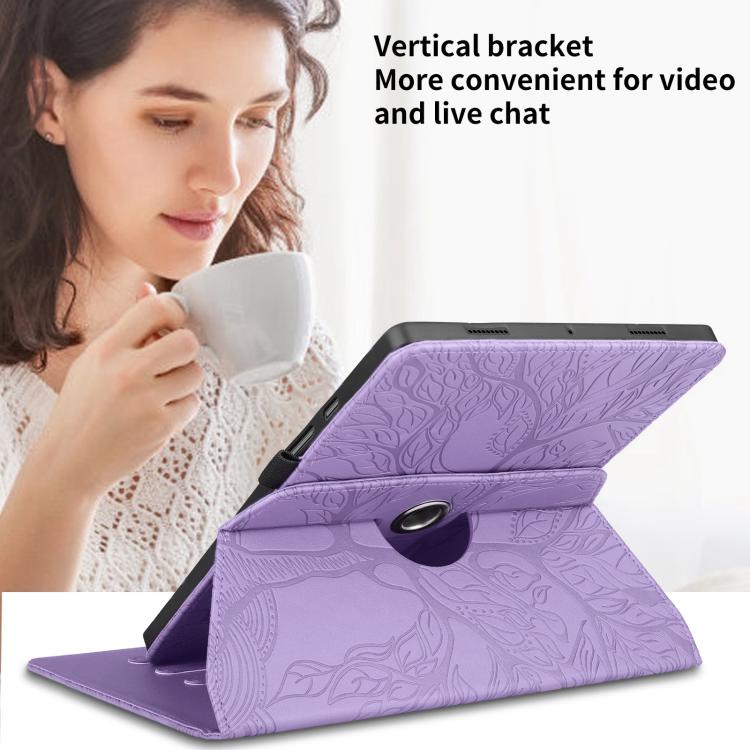 For OPPO Pad SE Tree Life Embossed Rotation Leather Tablet Case