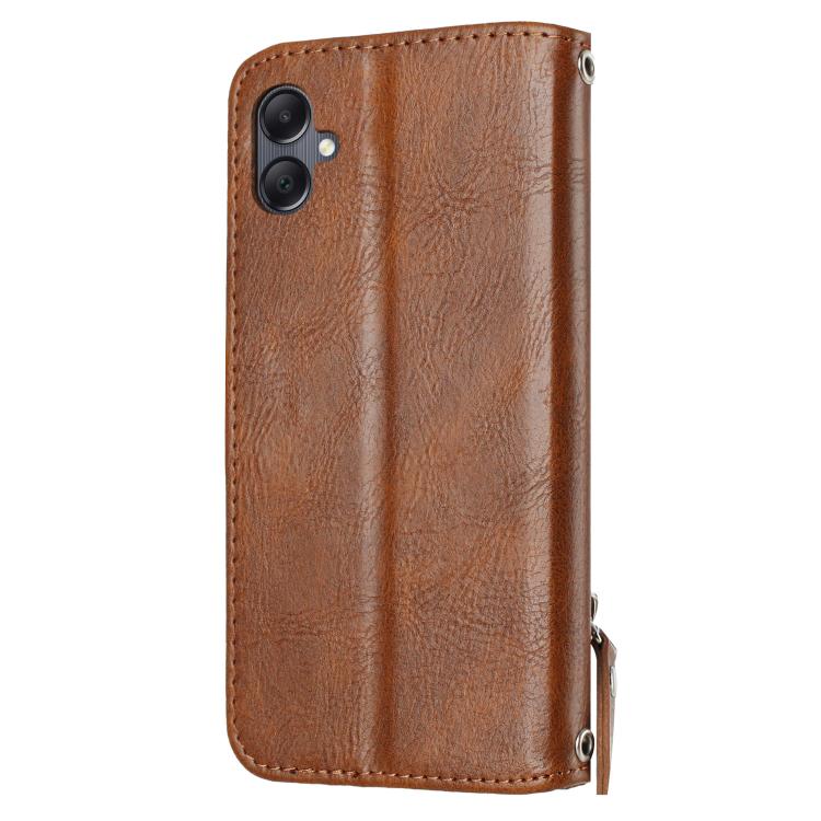 For Samsung Galaxy A07 4G / A06 4G Oil Skin Zipper Wallet Leather Phone Case