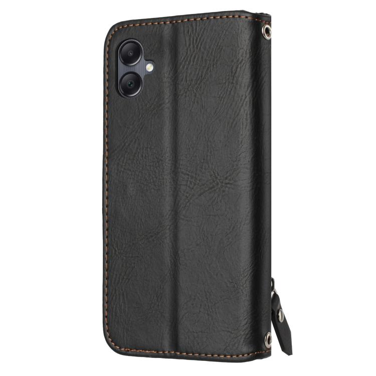 For Samsung Galaxy A07 4G / A06 4G Oil Skin Zipper Wallet Leather Phone Case