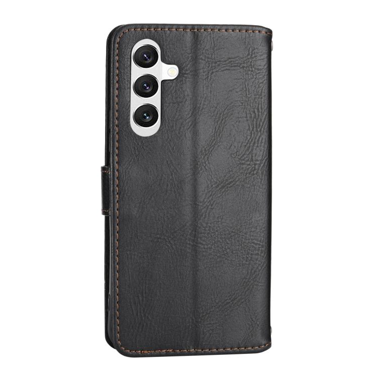 For Samsung Galaxy A57 5G Oil Skin Zipper Wallet Leather Phone Case