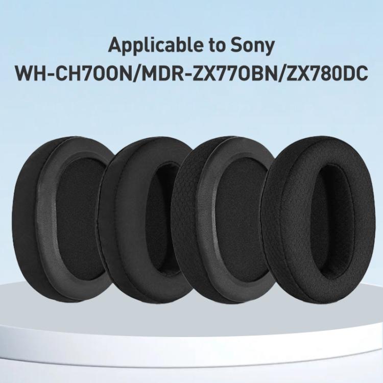 2pcs Ice Silk Cloth Earphone Replacement Earpads Pads For Sony WH-CH700N / MDR-ZX780 / ZX770 - Black