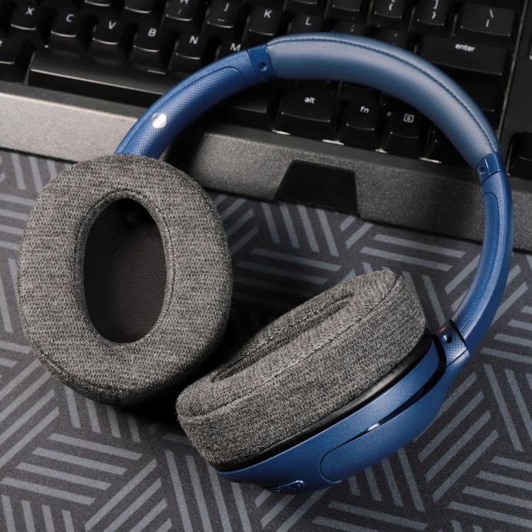 2pcs Skin-friendly Velvet Earphone Replacement Earpads Pads For Sony WH-CH700N / MDR-ZX780 / ZX770 - Black