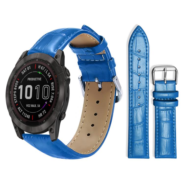 For Garmin Fenix 8/7X/6X/5X 26mm 22mm xDfind Bamboo Texture Pin Buckle Leather Watch Band
