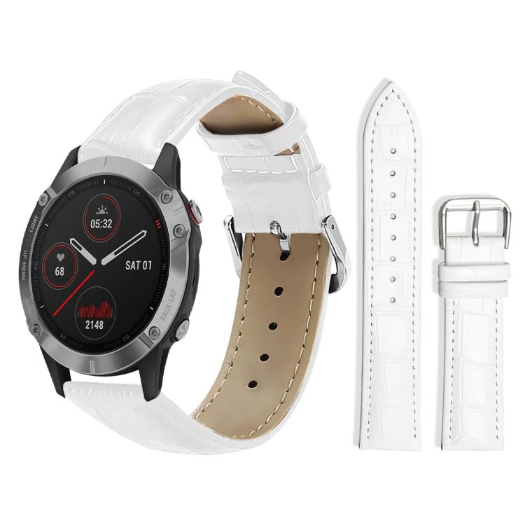 For Garmin Fenix 8/7/6/5 22mm 20mm xDfind Bamboo Texture Pin Buckle Leather Watch Band