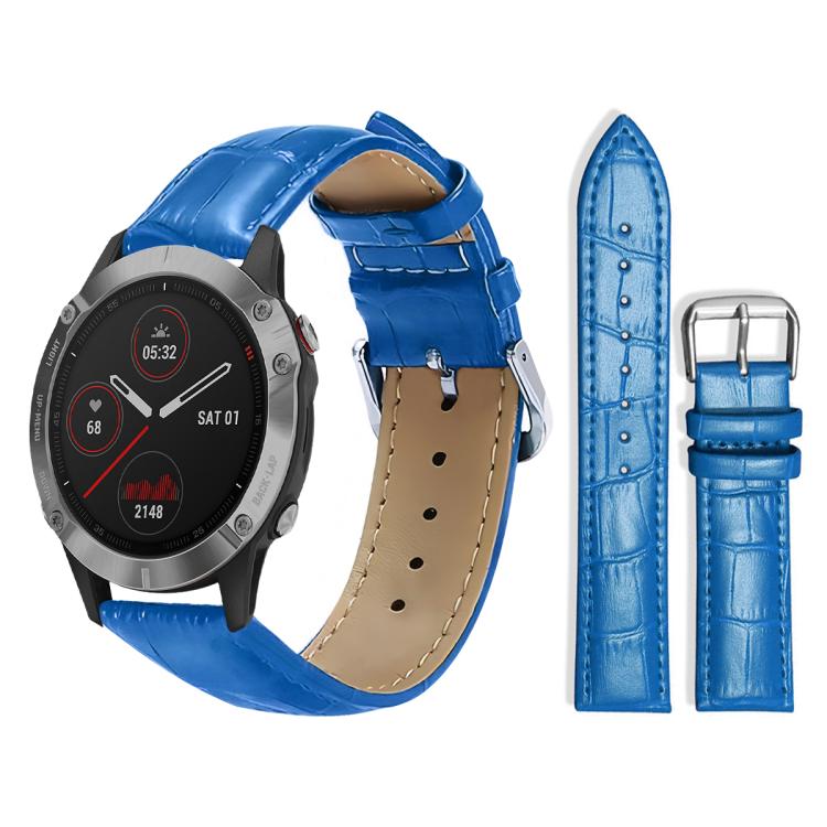 For Garmin Fenix 8/7/6/5 22mm 20mm xDfind Bamboo Texture Pin Buckle Leather Watch Band