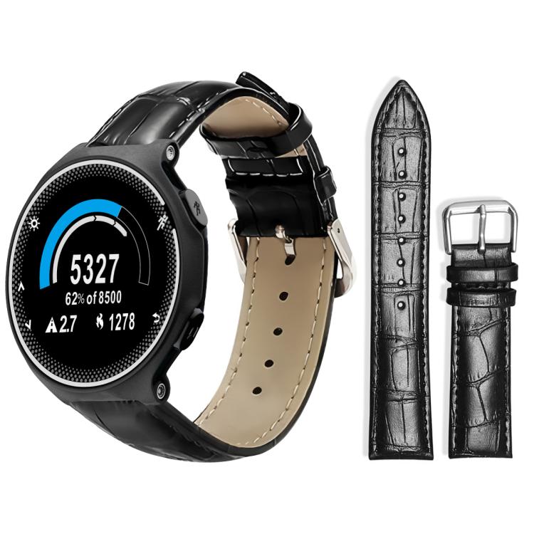 For Garmin Forerunner 220/735/735XT/230/235 20mm xDfind Bamboo Texture Pin Buckle Leather Watch Band