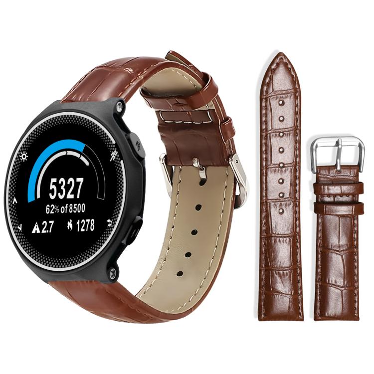 For Garmin Forerunner 220/735/735XT/230/235 20mm xDfind Bamboo Texture Pin Buckle Leather Watch Band