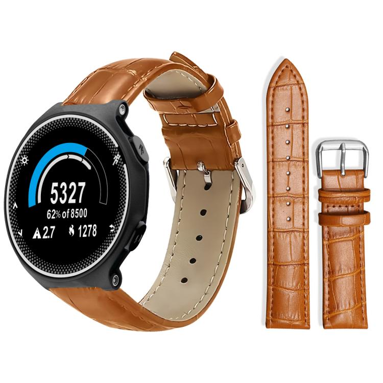 For Garmin Forerunner 220/735/735XT/230/235 20mm xDfind Bamboo Texture Pin Buckle Leather Watch Band