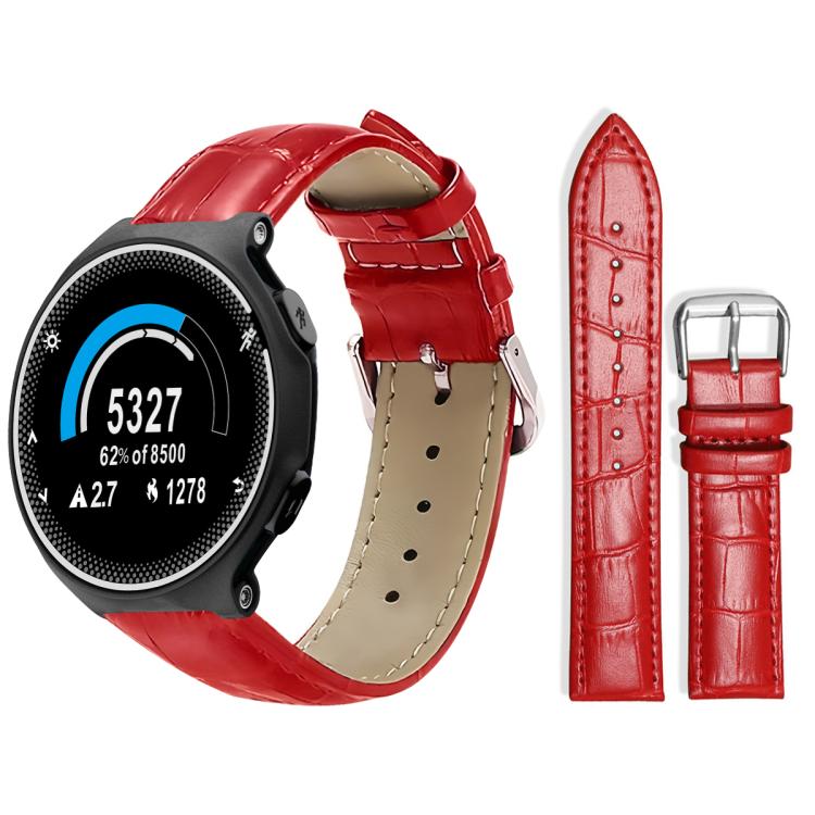For Garmin Forerunner 220/735/735XT/230/235 20mm xDfind Bamboo Texture Pin Buckle Leather Watch Band