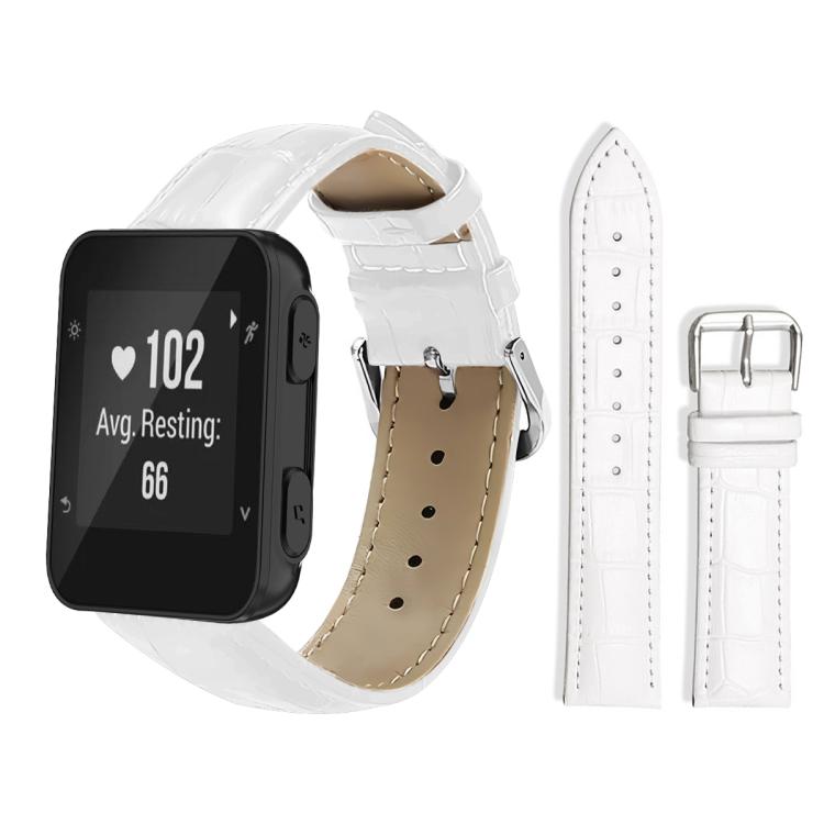 For Garmin Forerunner 35/30/35j 20mm xDfind Bamboo Texture Pin Buckle Leather Watch Band