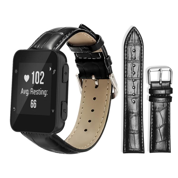 For Garmin Forerunner 35/30/35j 20mm xDfind Bamboo Texture Pin Buckle Leather Watch Band
