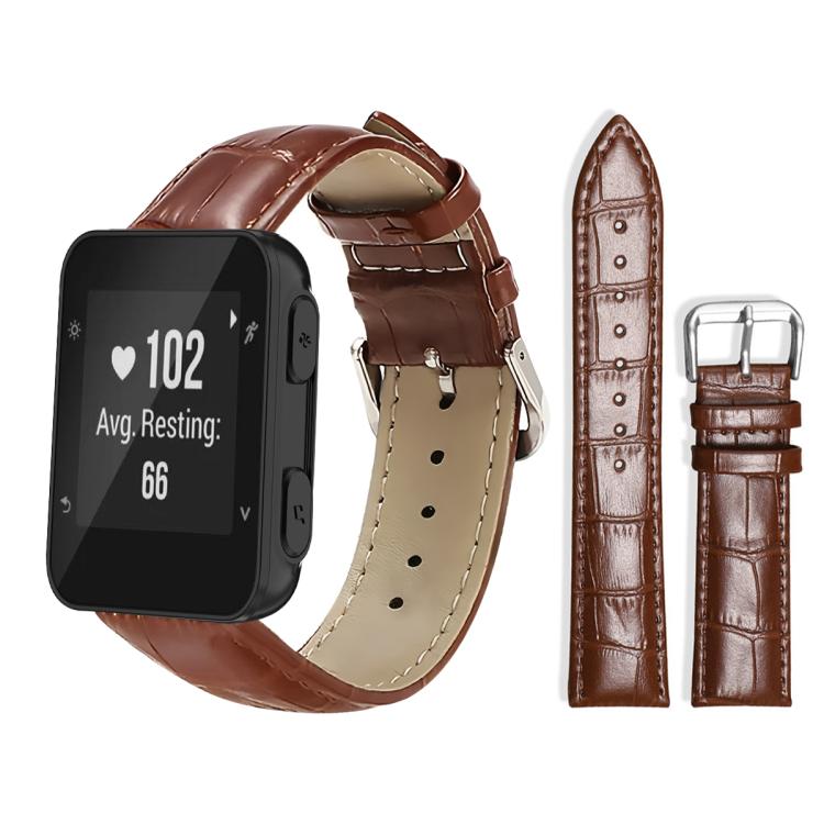 For Garmin Forerunner 35/30/35j 20mm xDfind Bamboo Texture Pin Buckle Leather Watch Band