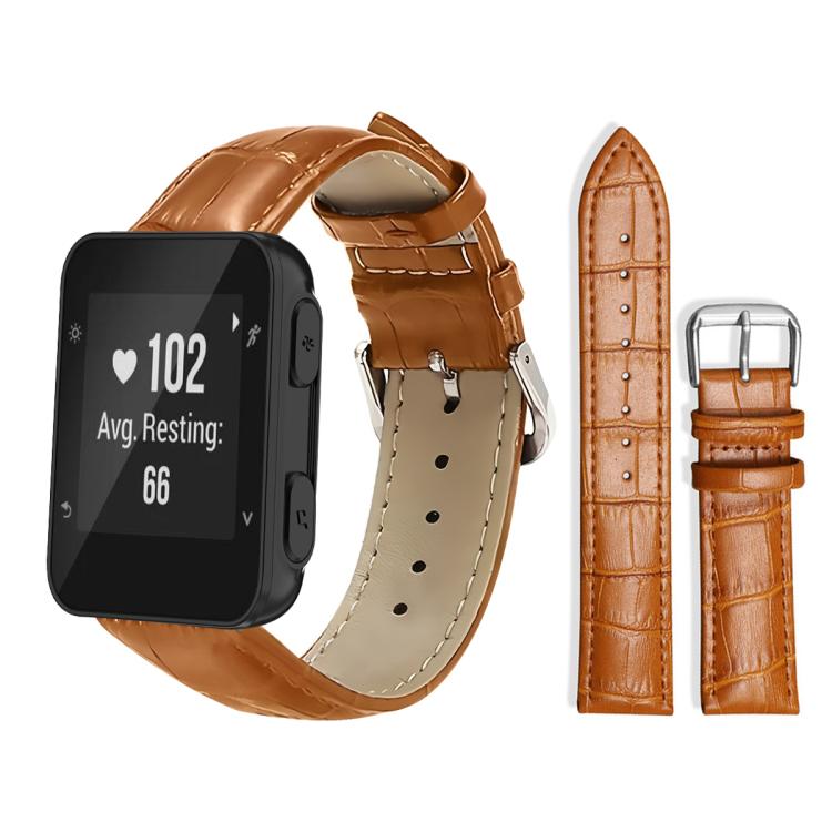 For Garmin Forerunner 35/30/35j 20mm xDfind Bamboo Texture Pin Buckle Leather Watch Band