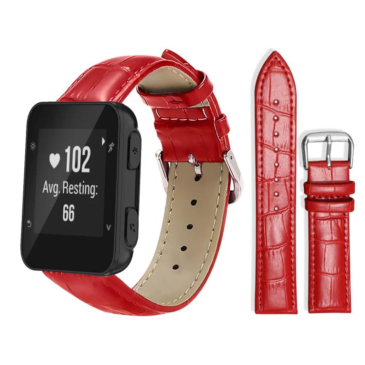 For Garmin Forerunner 35/30/35j 20mm xDfind Bamboo Texture Pin Buckle Leather Watch Band