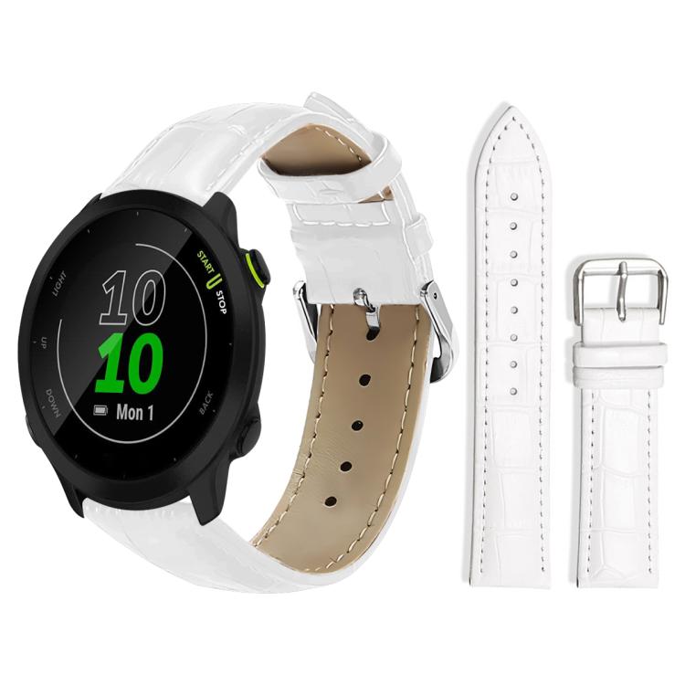 For Garmin Forerunner 45/45S/Swim2 18mm xDfind Bamboo Texture Pin Buckle Leather Watch Band